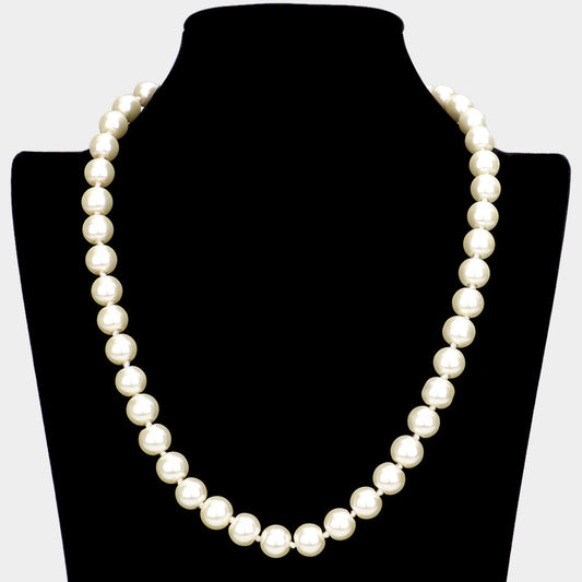 Madeline Love Cream Glass Pearl Necklace - Necklaces