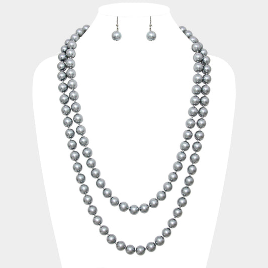 Madeline Love Rhodium, Silver 60" Pearl Necklace - Necklaces