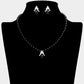 Madeline Love Black, Silver Pearl Pendant Pointed Necklace