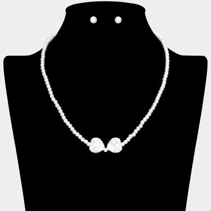 Pearl Heart Pointed Necklace