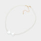 Pearl Heart Pointed Necklace - Cream Gold - Necklaces