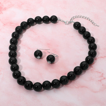 Madeline Love Jet Black Classic Pearl Beaded Necklace - Necklaces
