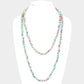 Madeline Love Green, Multi Multi Colored Pearl Long Necklace - Necklaces