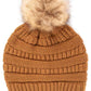Golden_Walnut Stay warm and cozy with this classic C.C Pom Pom Knit Beanie, crafted from 100% soft acrylic for all-day comfort. The ribbed knit design adds texture and durability, while the signature pom pom on top brings a playful touch to any winter outfit. One size fits most, making it the perfect accessory for everyone. Ideal for cold weather adventures or casual everyday wear.