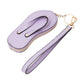 Faux Leather Flip-flop Mini Wristlet Bag Charm Coin Purse - Purple - Coin Purses