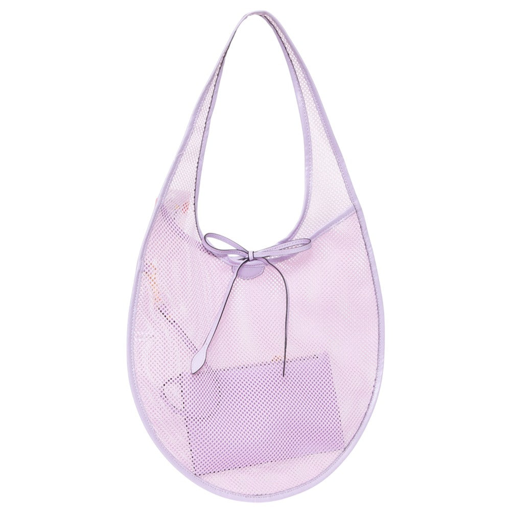 Purple Mesh Tote Bag is perfect for carrying all your essentials while also staying stylish. Made with durable and breathable mesh material, it is ideal for beach trips, picnics, and outdoor activities. Its lightweight design and spacious interior make it a must-have accessory for any adventure.