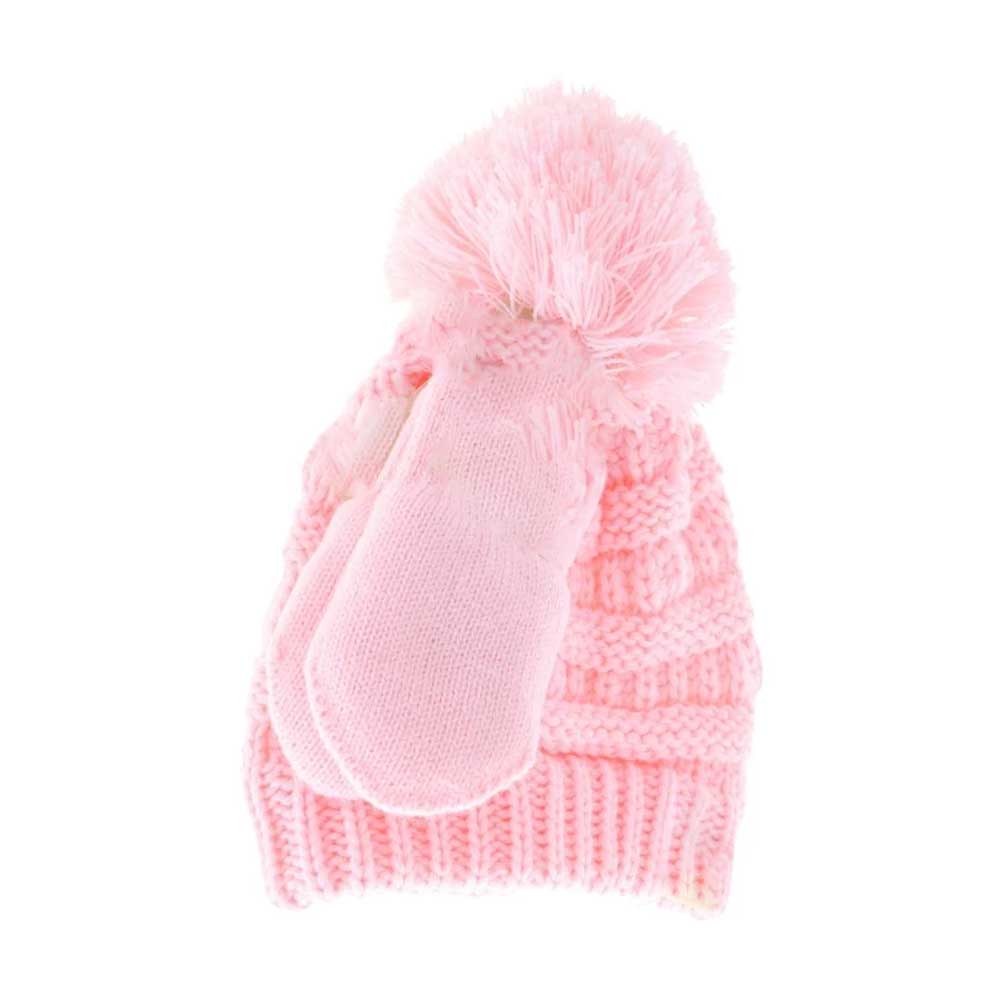 PalePink BABY Solid Knit Pom C.C Beanie with Mitten Set offers gentle warmth and protection for your little one during colder months. Made from soft, durable knit material, the beanie is designed with a classic pom-pom for added style, while the coordinating mittens shield delicate hands from the chill. This set ensures a comfortable fit and reliable coverage, making it an essential accessory for baby’s winter wardrobe. 