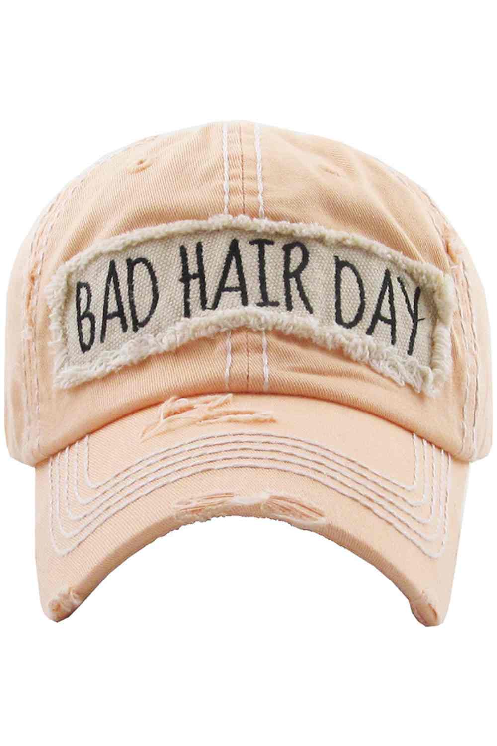 Peach Keep it casual and playful with the BAD HAIR DAY Washed Vintage Baseball Cap, featuring a relaxed, worn-in style that adds personality to any outfit. Designed with a classic curved brim and comfortable fit, it’s the perfect go-to accessory for effortless everyday wear.