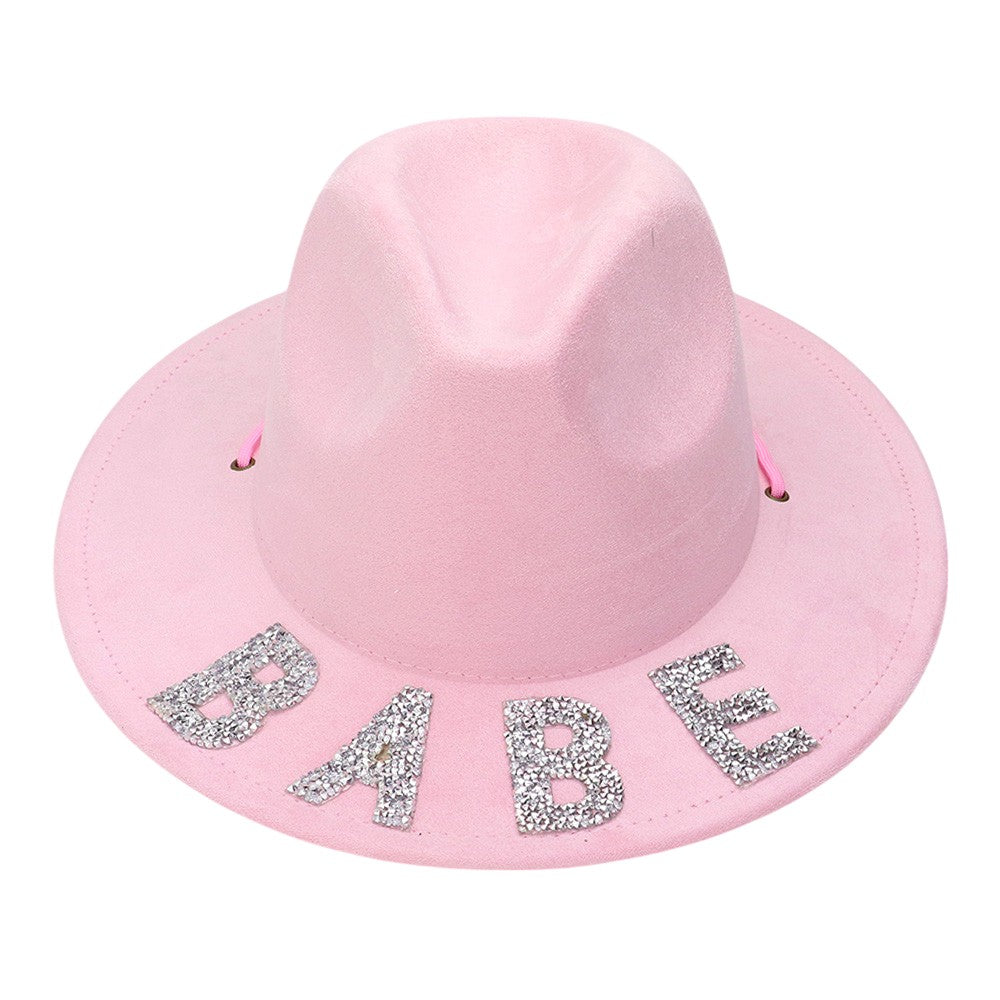 Bling BABE Message Pointed Western Cowboy Hat - Pink - Cowboy Hat