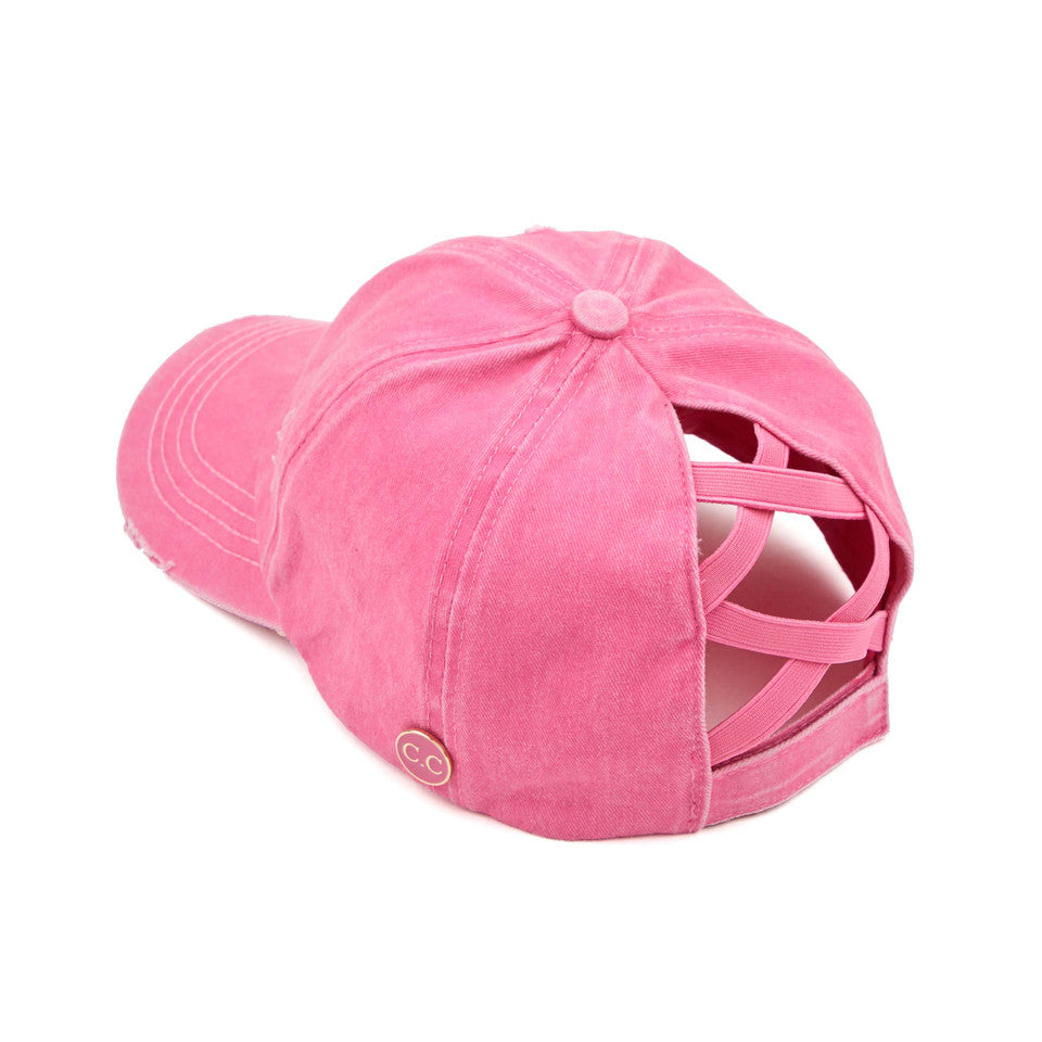 Pink C.C BASEBALL PONYCAP is the perfect accessory for any sports enthusiast. Made with high-quality materials, this cap offers both style and functionality. With its comfortable fit and sleek design, it will keep you looking and feeling cool while you support your favorite team. Upgrade your game day look with the C.C BASEBALL PONYCAP.