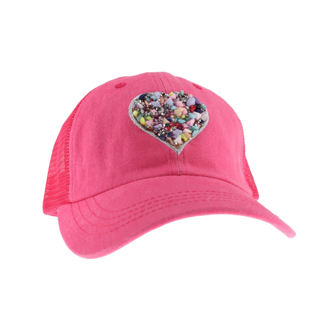 C.C Heart Stone Embellishment Baseball Cap - Pink - Baseball Cap