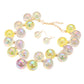 Pink chunky iridescent ball beaded necklace elevates any outfit with its unique and eye-catching design. The perfectly placed beads create a glamorous and statement-making accessory. Crafted with quality materials, this necklace is a must-have for any fashion enthusiast. 