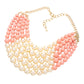 Chunky Multi Strand Pearl Bib Necklace