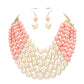 Chunky Multi Strand Pearl Bib Necklace