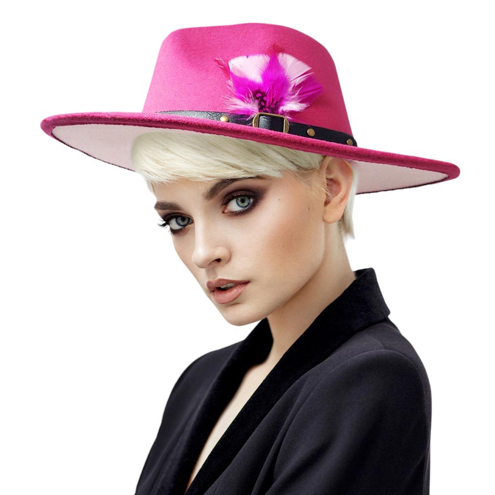 Pink Feather Pointed Fedora Panama Hat, is perfect for warm weather. Its pointed top design and feather detail add a touch of class to any outfit. The lightweight construction ensures total comfort and breathability. Keep your style fresh, A classic gift to travelers or fashion-forwarded friends and family members.
