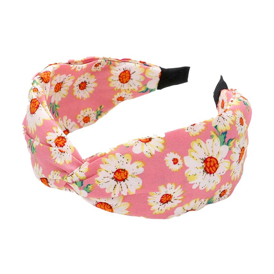 Pink Flower Patterned Twisted Headband, create a natural & beautiful look while perfectly matching your color with the easy-to-use flower-patterned twisted headband. Perfect for everyday wear, special occasions, outdoor festivals, and more. Awesome gift idea for your loved one or yourself.