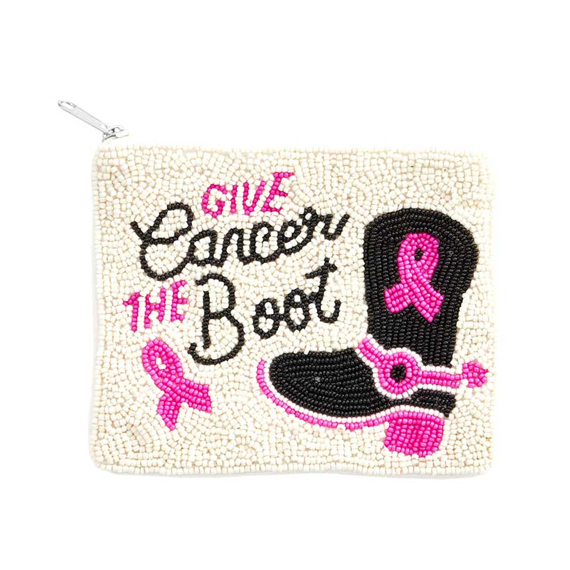 Celebrate your survival with this stylish Give Cancer The Boot Mini Pouch Bag. Printed with a pink ribbon and the motivational phrase "Give Cancer the Boot!", it's perfect for carrying your essentials and showing the world your warrior spirit.