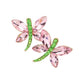 Pink Green  Butterfly Evening Earrings are perfect for any formal occasion. Made with delicate detailing and high-quality materials, they are sure to make a statement. With their unique butterfly design, they add a touch of sophistication and charm to any outfit. Additionally, their lightweight design ensures comfort throughout the night. Elevate your look with these beautiful earrings.