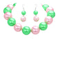 Pink Green Pearl Necklace boasts a bold and elegant design. With its chunky pearls, this necklace adds a touch of sophistication to any outfit. The large pearls create a timeless and classic look, perfect for any occasion. Elevate your style with this stunning piece of jewelry.