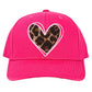 Pink Leopard Heart Front Baseball Cap, adds a unique and stylish touch to any outfit. This eye-catching cap features a leopard heart-shaped design at the front, perfect for casual or formal occasions. Crafted with high-quality material for a comfortable fit. Get your unique look today.