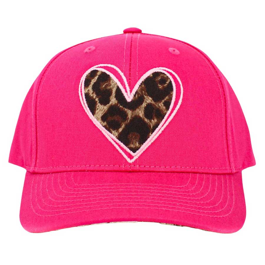 Pink Leopard Heart Front Baseball Cap, adds a unique and stylish touch to any outfit. This eye-catching cap features a leopard heart-shaped design at the front, perfect for casual or formal occasions. Crafted with high-quality material for a comfortable fit. Get your unique look today.