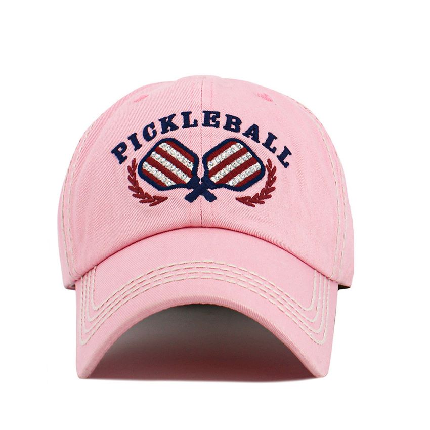 Pink Serve up casual sport style with this PICKLE BALL washed vintage baseball cap, featuring bold lettering and a pickleball racket graphic for a playful athletic touch. Finished with a soft, broken-in feel, it’s perfect for on- and off-court wear, from practice days to relaxed weekends.