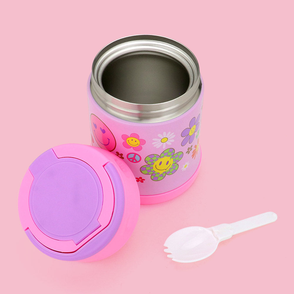 Pink Purple HOT FOCUS insulated food jar is perfect for keeping your meals hot or cold on-the-go. The groovy flower design adds a fun touch, while the insulation ensures your food stays at the desired temperature. This jar is essential for anyone seeking a healthy and convenient lifestyle.