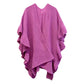 Pink This Reversible Ruffle Sleeves Knit Ruana Poncho adds the perfect touch of sophistication to your look. Crafted from 100% Polyester this poncho features reversible sleeves with a unique ruffle design.  Easy to wear and care for, it's a must-have for any wardrobe. Excellent choice as a gift item for your loved ones. 