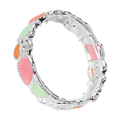 Pink Silver Sea Glass Pebble Stretch Bracelet is expertly crafted with genuine sea glass pebbles for a unique and natural look. The stretch design ensures a comfortable and secure fit. Elevate your style with this one-of-a-kind piece of jewelry.