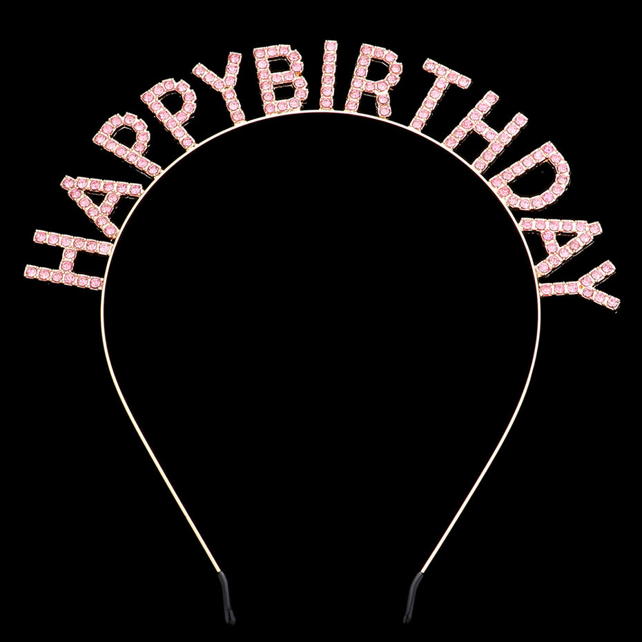 Pink Stone Embellished Happy Birthday Message Headband, are unique & beautifully designed to make you look awesome with these beautiful happy birthday message headbands on your birthday. It's lightweight & easy to wear.