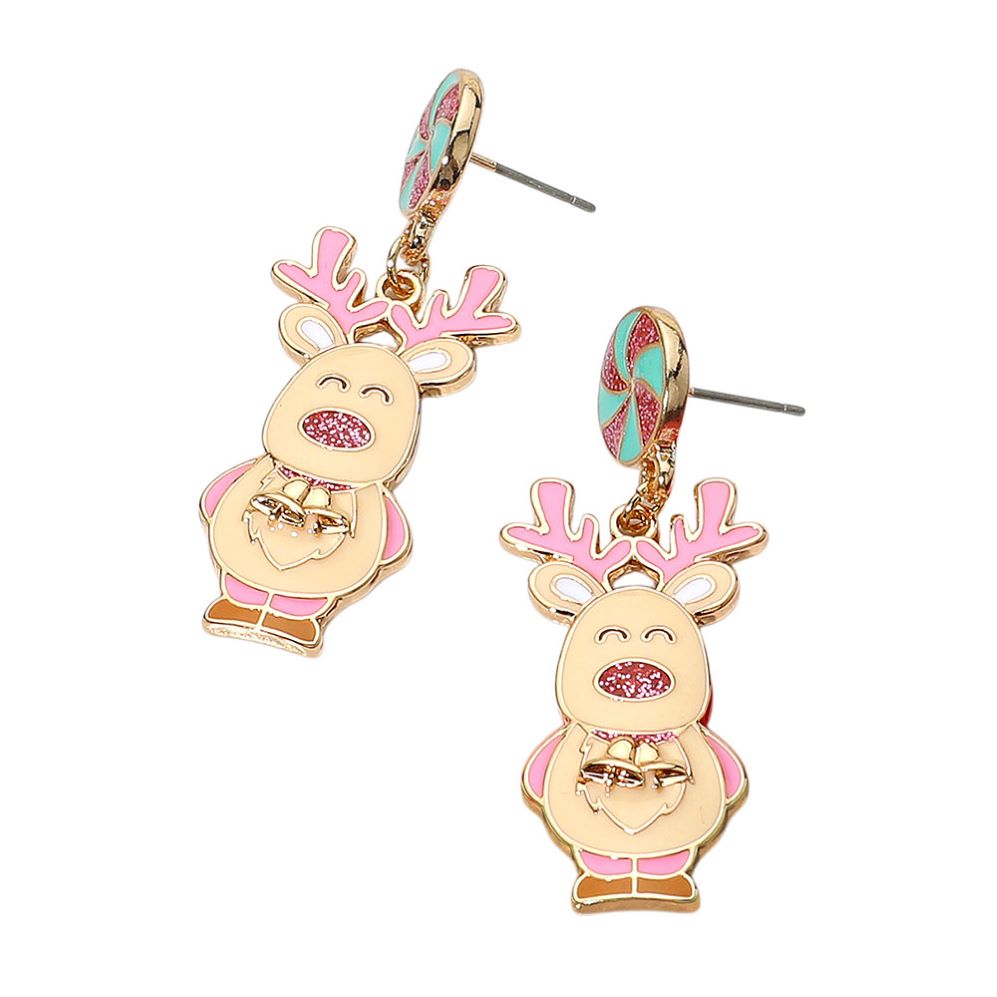 Add playful holiday spirit to your look with these charming reindeer earrings, featuring a fun design and cheerful accents. Perfect for seasonal events, gifting, or spreading joy all winter long.
