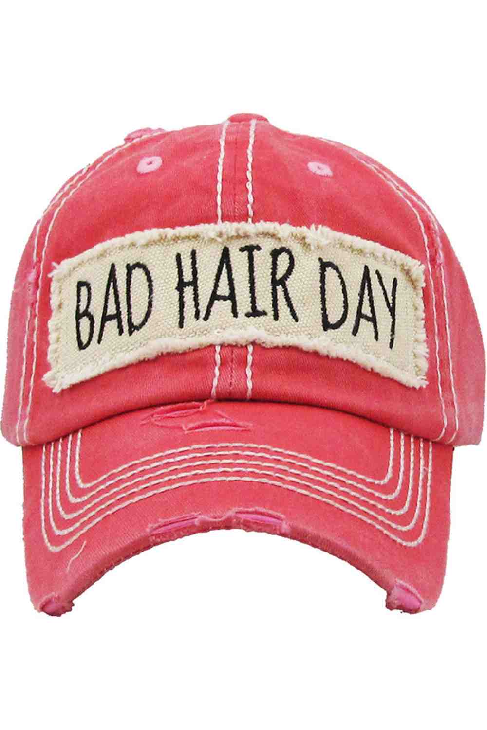 Pink Keep it casual and playful with the BAD HAIR DAY Washed Vintage Baseball Cap, featuring a relaxed, worn-in style that adds personality to any outfit. Designed with a classic curved brim and comfortable fit, it’s the perfect go-to accessory for effortless everyday wear.
