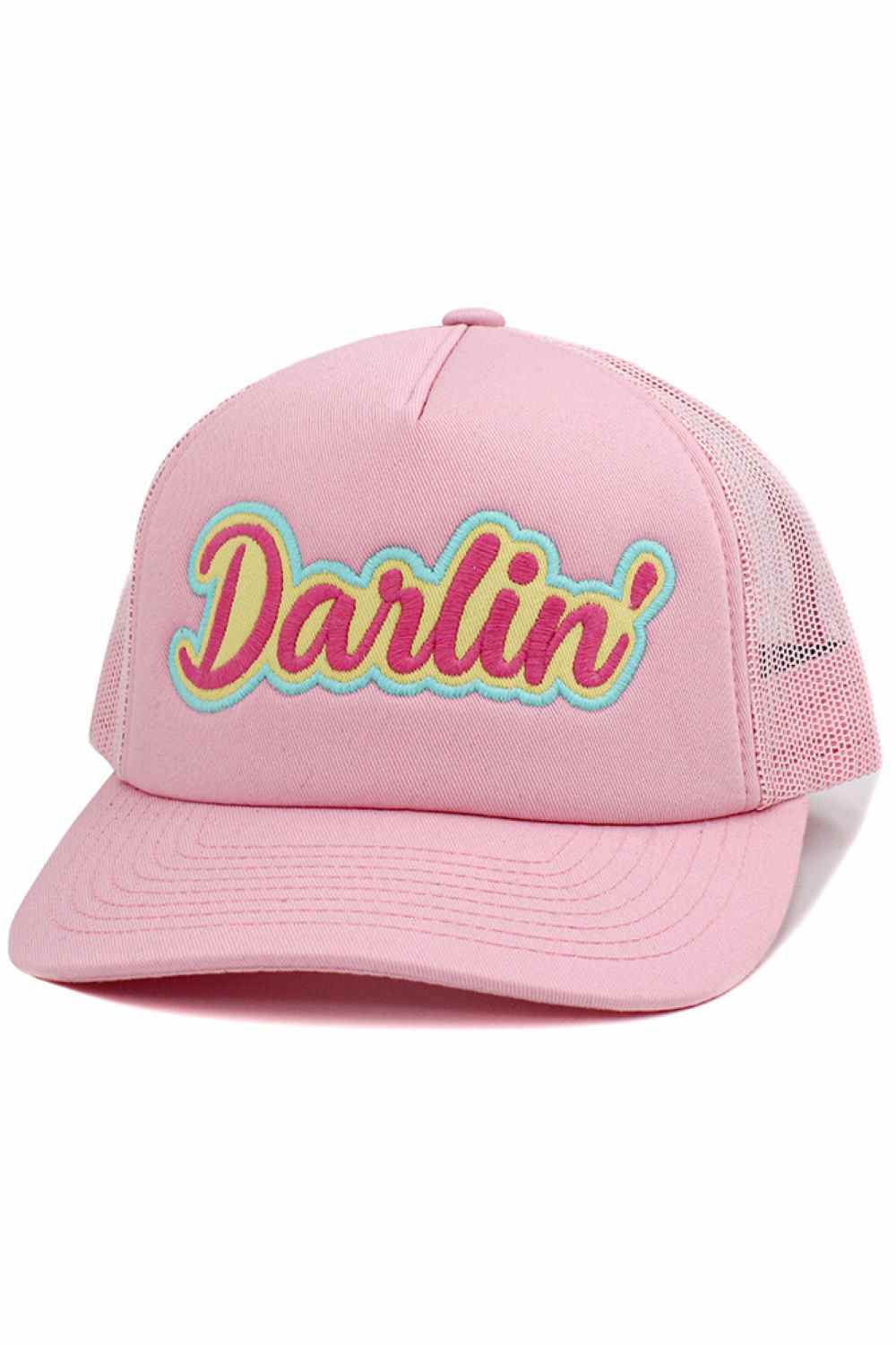 Pink DARLIN Vintage Distressed Baseball Cap features a trendy worn-in finish with charming lettering that adds a touch of rustic flair to any casual outfit. Designed with a comfortable relaxed fit and adjustable back closure, it’s perfect for everyday wear, road trips, or laid-back weekend looks.