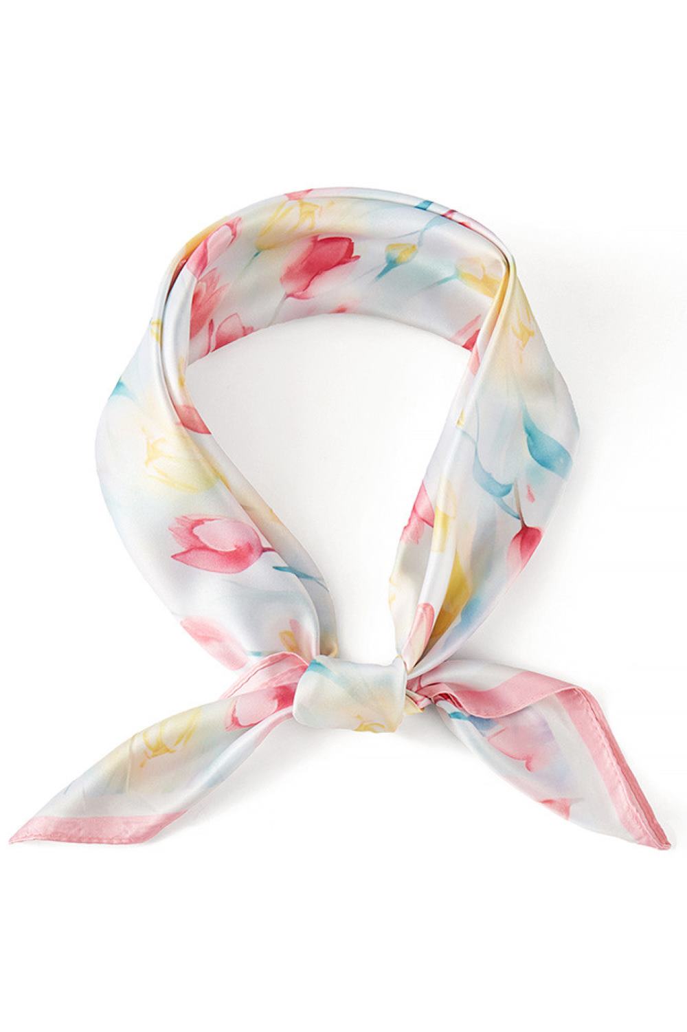 Pink Brighten your summer style with this lightweight floral bandana scarf. Crafted from 100% polyester, it's breathable and perfect for warm weather wear. The generous 27.5" x 27.5" square design offers versatile styling options wear it as a headscarf, neck wrap, or accessory. The vibrant floral print adds a fresh, feminine touch to any outfit. Ideal for beach days, casual outings, or adding a pop of color to your wardrobe.