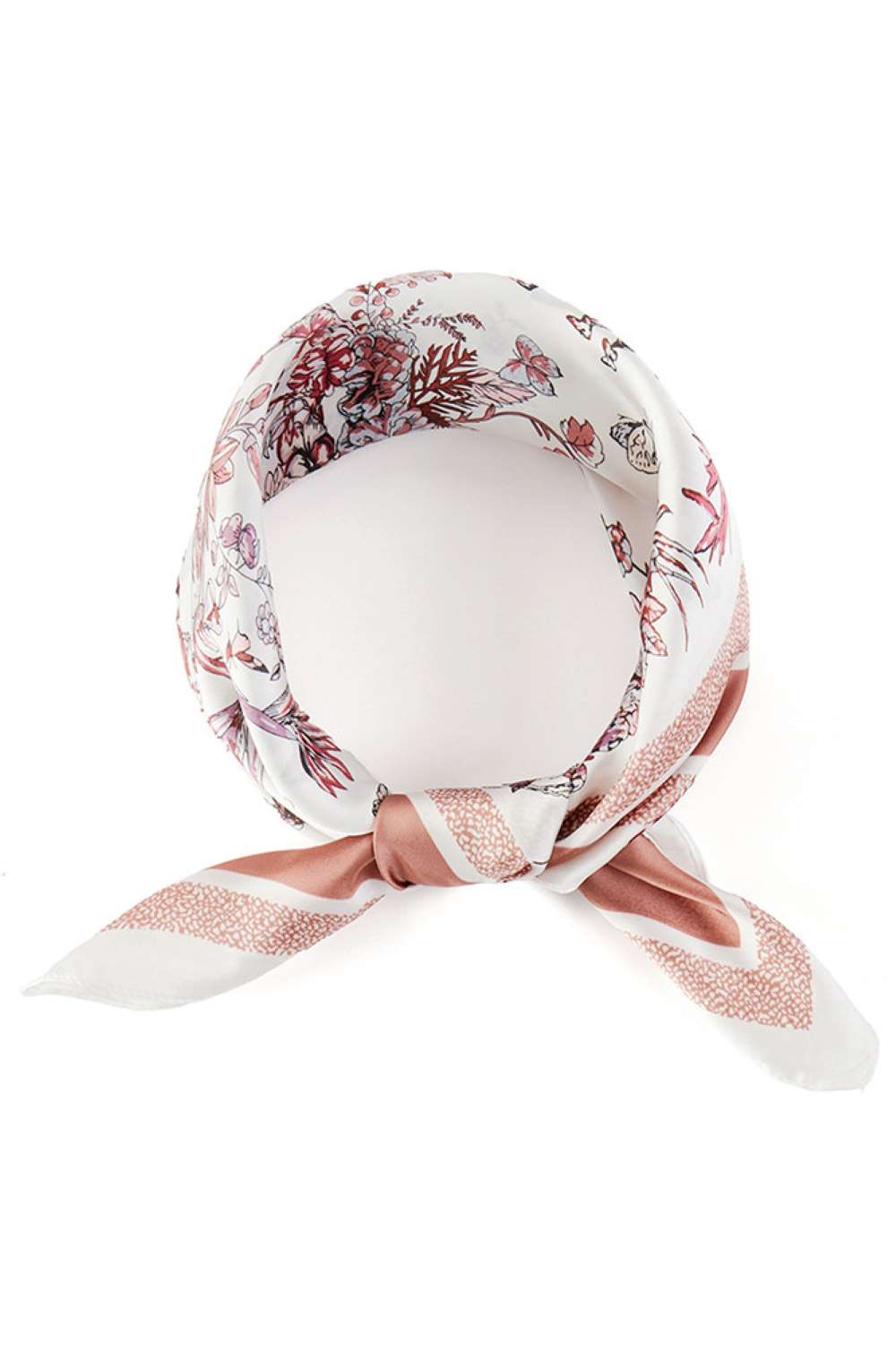 Pink Elevate your accessory game with this versatile bandana scarf, featuring a beautiful flower pattern print that complements any season. Crafted from 100% polyester, it delivers a silky-smooth feel that's lightweight and comfortable for all-day wear. The generous 27.5" x 27.5" size offers endless styling possibilities wear it as a headscarf, neck wrap, or tie it to your bag for a pop of color. Perfect for adding effortless style to casual or dressed-up looks.
