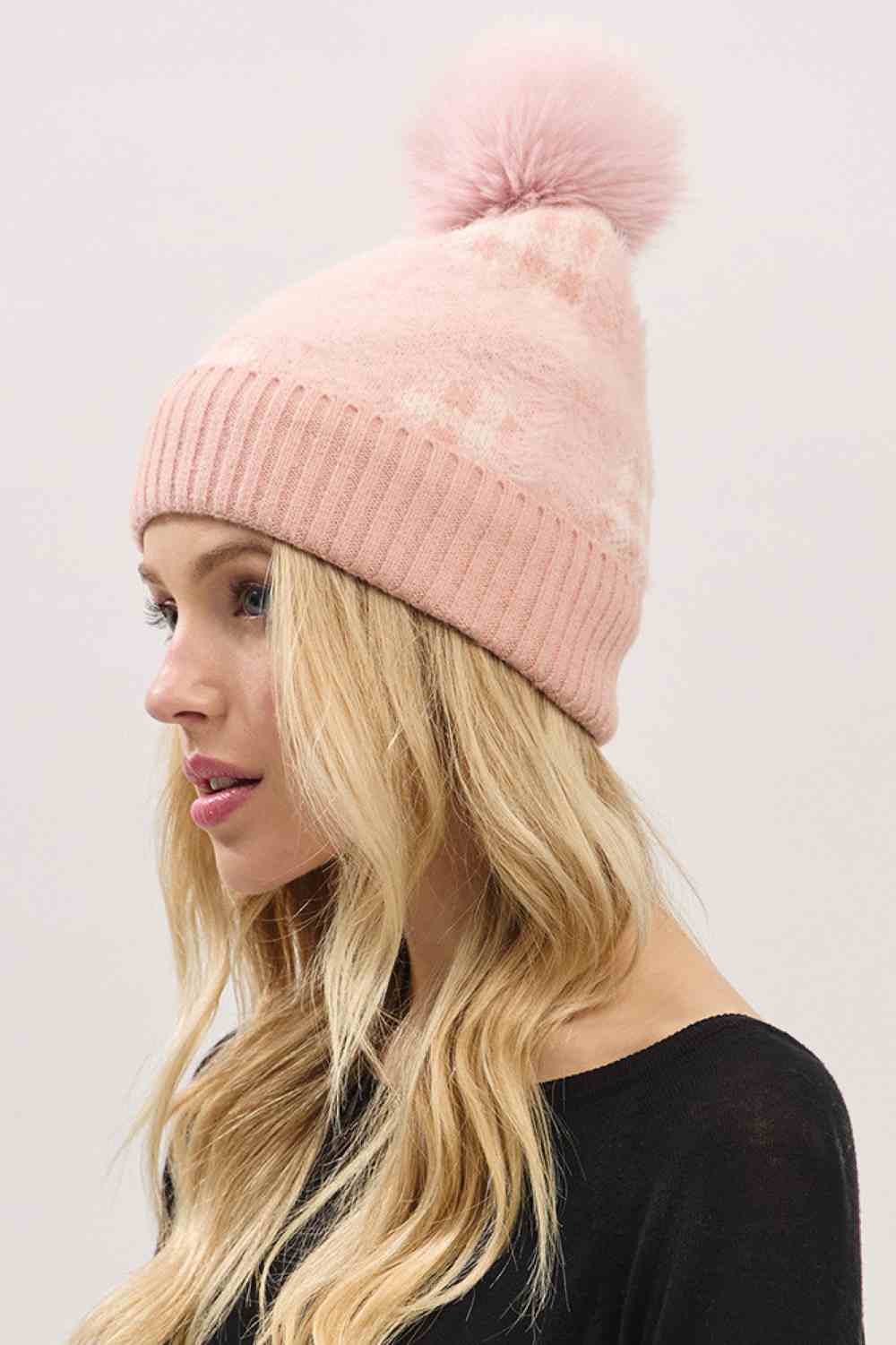 Pink Plaid Pattern Fur Mixed Fleeced Pom Beanie Hat blends cozy fleece with soft faux-fur accents and a classic plaid design for a warm, stylish winter look. Finished with a plush pom and comfortable stretch fit, it keeps you snug while adding seasonal charm to any cold-weather outfit.