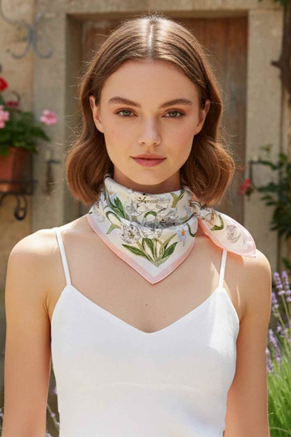 Pink Elevate your accessory game with this versatile bandana scarf, featuring a rhythmical floral print that brings effortless style to any outfit. Crafted from 100% polyester, this lightweight, silky fabric drapes beautifully and feels luxurious against your skin. At 27.5" x 27.5", it's the perfect size to wear as a headscarf, neck wrap, or tied around your wrist. Its smooth texture and all-season weight make it ideal for layering in cooler months or wearing solo when temperatures rise. Whether you're dres