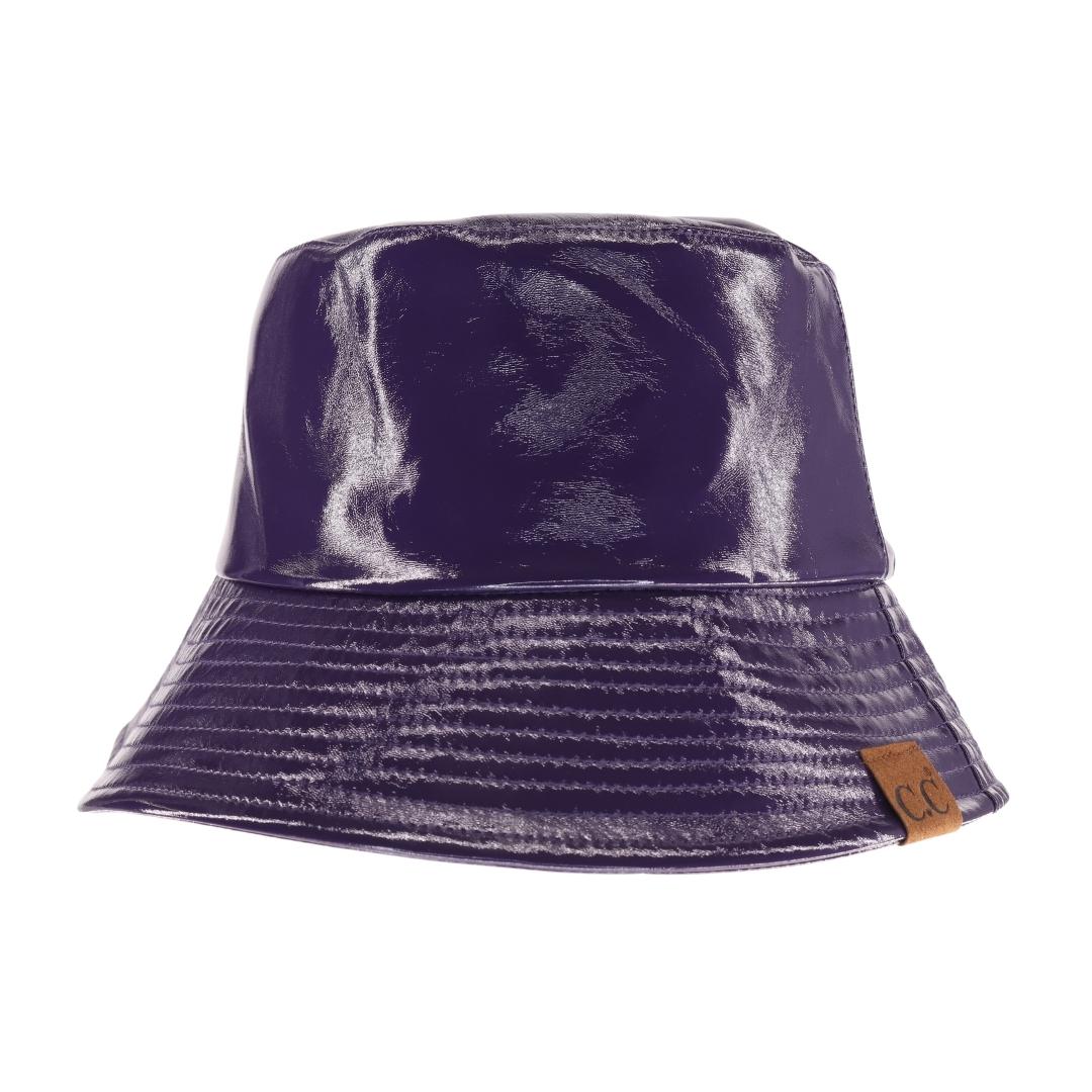 Purple C.C Vegan Leather Bucket Hat offers a stylish and cruelty-free option for sun protection. Made from premium vegan leather, this hat provides both fashion and functionality. Keep your head cool and protected while making an ethical choice.