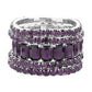 Purple 5PCS Rectangle Round Stone Stretch Multi Layered Bracelets, Add this 5 piece multi layered bracelet to light up any outfit, feel absolutely flawless. perfectly lightweight for all-day wear, coordinate with any ensemble from business casual to everyday wear, put on a pop of color to complete your ensemble. Awesome gift idea for birthday, Anniversary, Valentine’s Day or any special occasion.