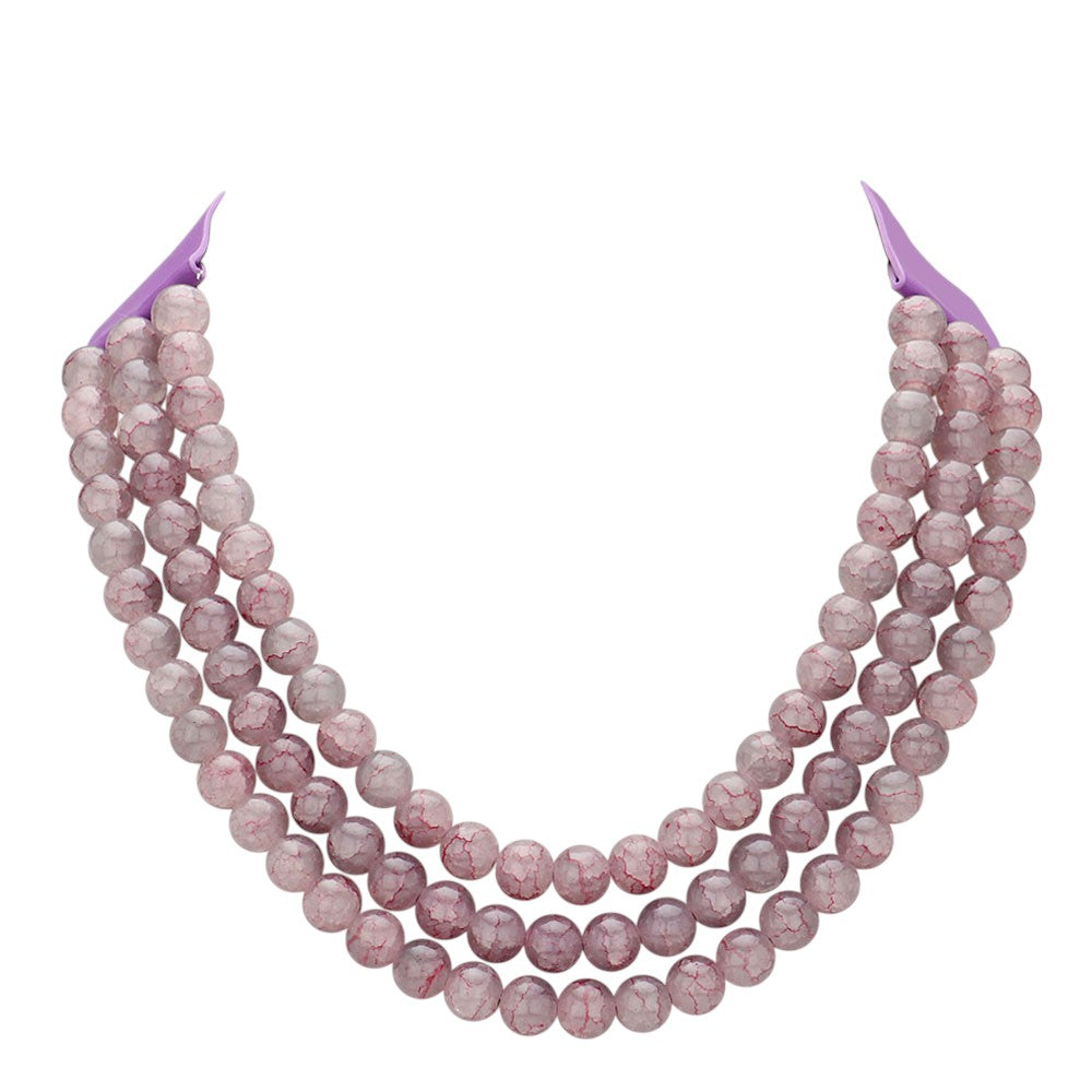 Purple Chunky Metal Ball Beaded Triple Layered Faux Leather Magnetic Necklace is perfect for adding a touch of style and sophistication to any outfit. With its triple layered design and magnetic closure, it is not only fashionable but also easy to wear. The chunky metal ball beads add a unique touch to this faux leather necklace, making it a must-have accessory for any fashion-forward individual.
