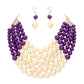 Chunky Multi Strand Pearl Bib Necklace