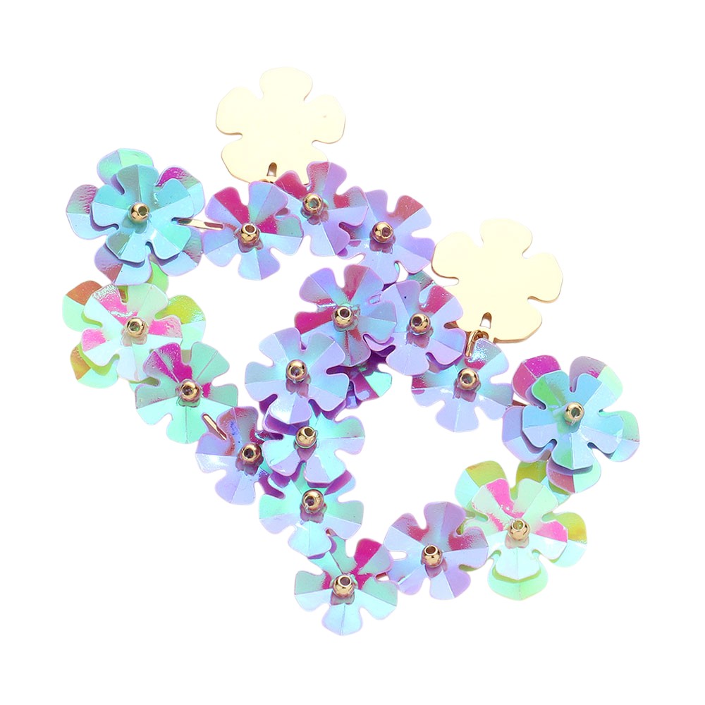 Purple Flower Cluster Heart Dangle Earrings&nbsp;are a delicate and feminine addition to your jewelry collection. Featuring a beautiful cluster of flowers, these earrings will add a touch of elegance and charm to any outfit. Made with high-quality materials, they are lightweight and comfortable to wear all day long. Elevate your style with the Flower Cluster Heart Dangle Earrings.