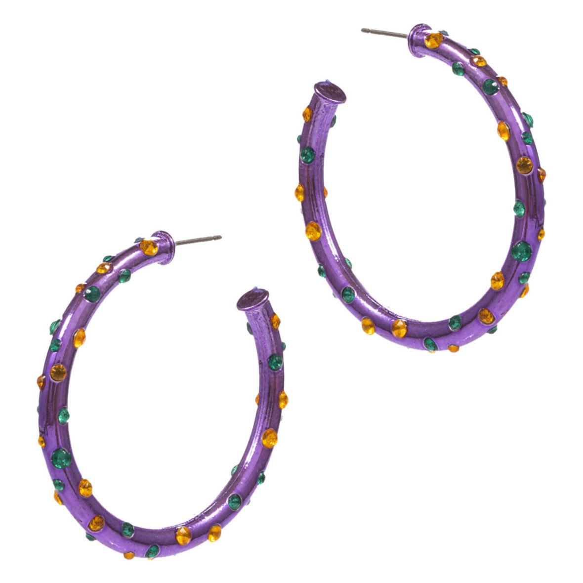 Purple Statement hoop earrings featuring a bold, sculpted silhouette accented with raised stud details for eye-catching texture and dimension. Designed to stand out while remaining comfortable to wear, these hoops elevate everyday outfits, party looks, and trend-forward styling for boutique accessory collections.