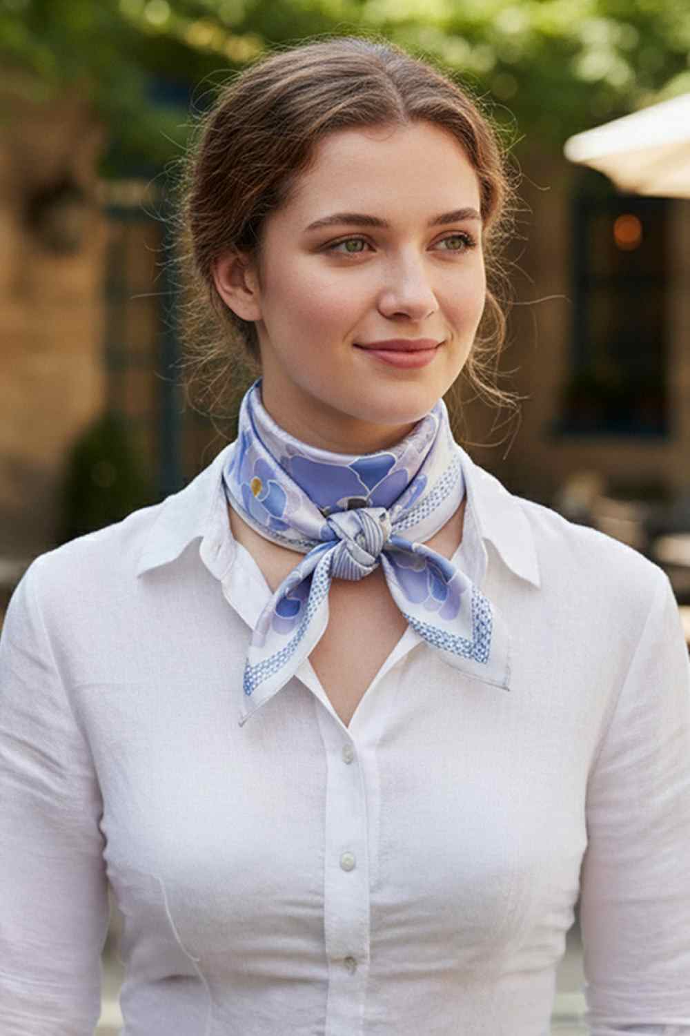Purple Elevate your accessory collection with this elegant bandana scarf, featuring a stunning botanical flower pattern that brings natural beauty to any outfit. Crafted from 100% lightweight polyester, this versatile piece offers a silky-smooth feel perfect for all seasons. The generous 27.5" x 27.5" size makes it ideal for styling around your neck, as a headwrap, or tied to your bag. Whether you're dressing up a casual look or adding a polished touch to your ensemble, this timeless scarf delivers effortle