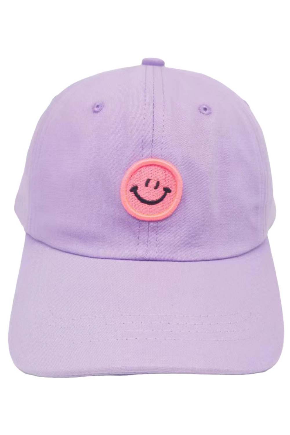 Purple Add a pop of positivity to your look with this Happy Face Patch Pastel Tone Baseball Cap, featuring soft, soothing colors and a cheerful embroidered smiley patch. Lightweight and easy to style, it’s perfect for casual days, outdoor fun, and adding a playful touch to everyday outfits.