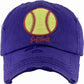 Purple Show your love for the game with the Softball Vintage Distressed Baseball Cap, designed with a washed finish and classic curved brim for a relaxed, timeless look. Crafted from breathable cotton with an adjustable back closure, this cap offers comfortable all-day wear perfect for practices, games, or casual outings.