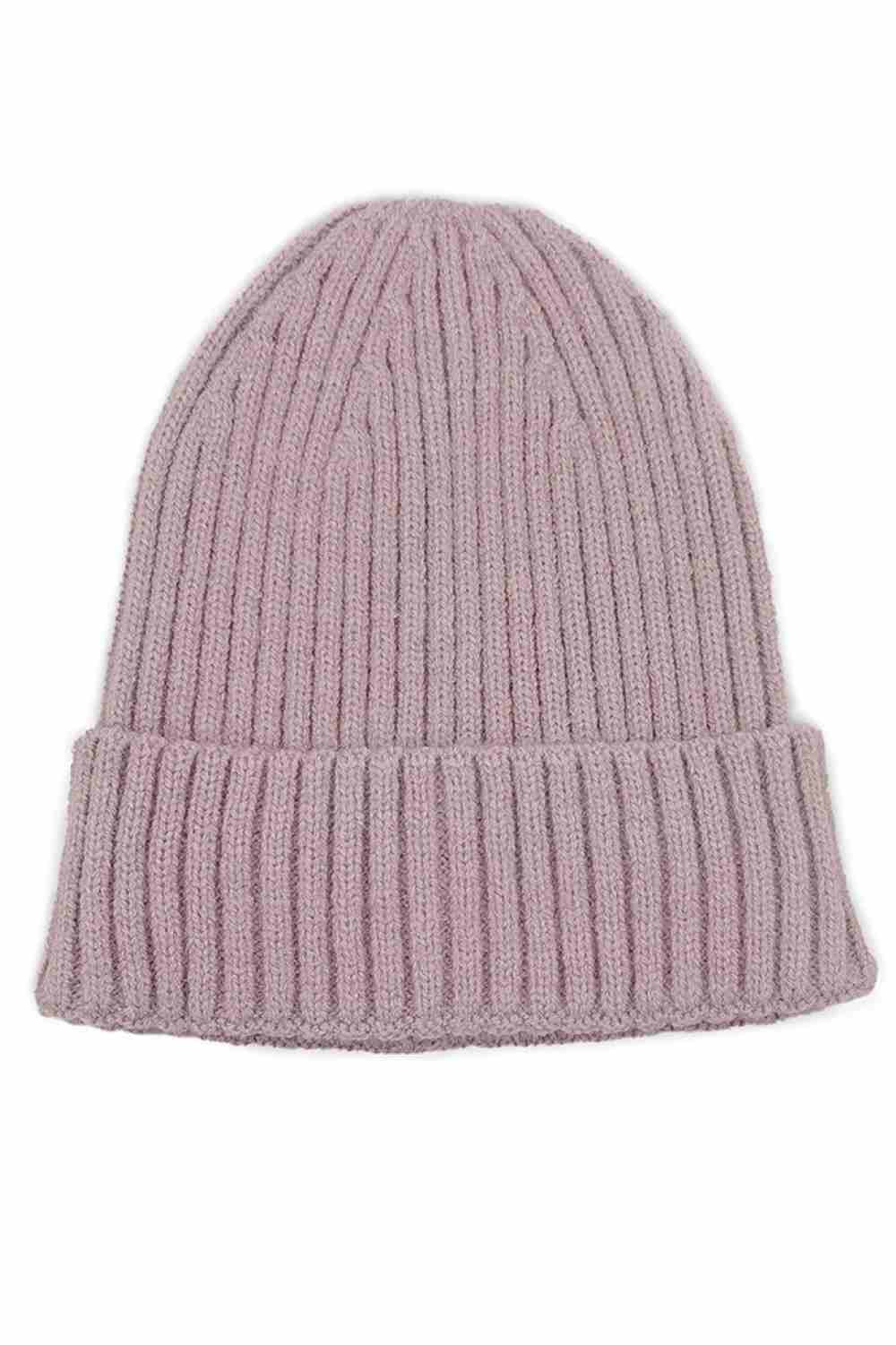 Purple The Solid Color Ribbed Knit Cuff Beanie features a sleek, minimalist design with a ribbed texture and fold-over cuff for a classic winter look. Made from soft, stretchy knit fabric, it provides cozy warmth and a snug, comfortable fit for everyday wear.