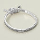 Madeline Love Antique Silver FAITH Message Cross Medal Angel Wing Charm Stretch Bracelet - Bracelets - extra