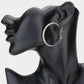 Madeline Love Silver Rhinestone Embellished Metal Hoop Earrings