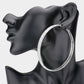 Madeline Love Silver Rhinestone Hoop Earrings
